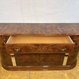 Buffet italien vintage des années 1980 – Effet noyer et miroir