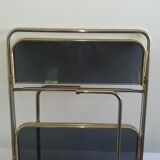 Désserte fer et verre années 70 portable