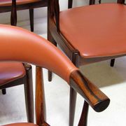 Eight Danish Cow Horn "Model 12" Chairs in Rosewood by Johannes Andersen