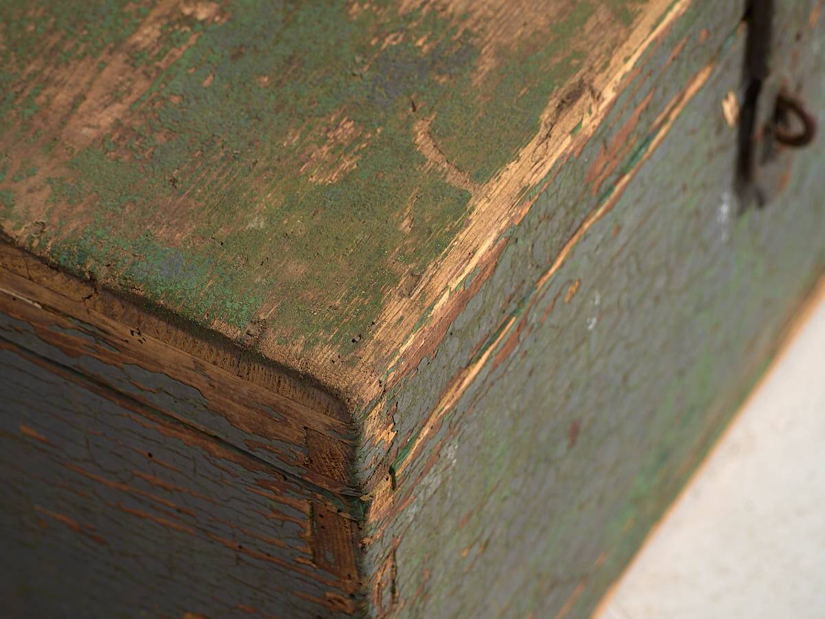 Antique military chest with green patina (c.1910) #67