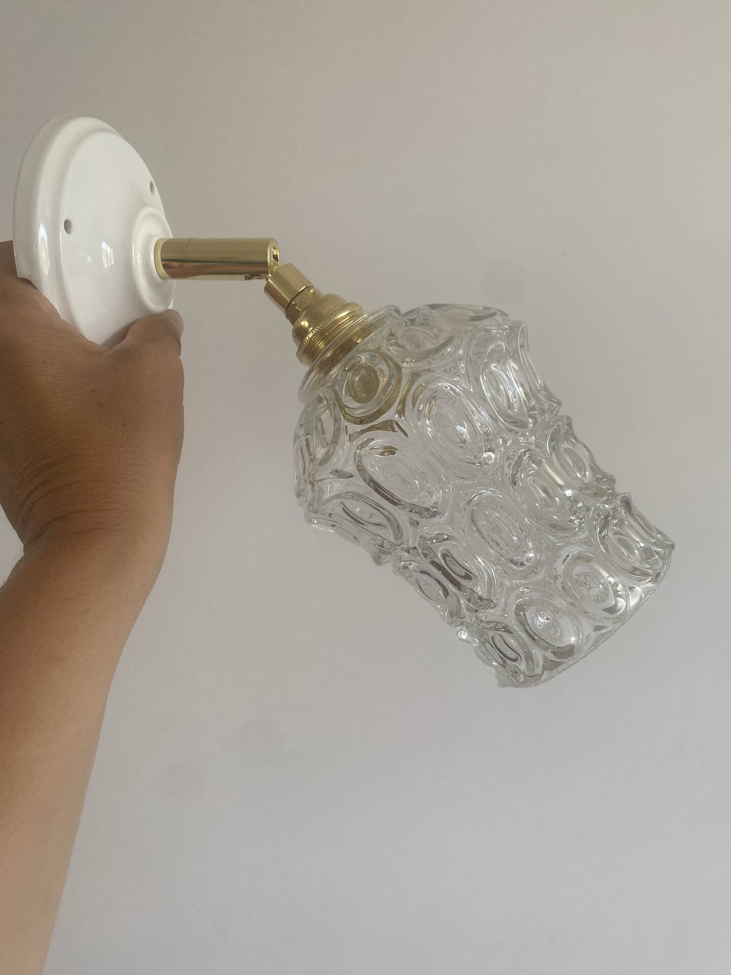 Pair of vintage glass globe wall lights