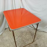 Camping folding orange Lafuma Chantazur 70's table