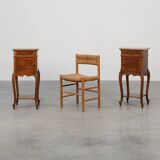 Pair Louis XV‑Style Nightstands with Marble Tops, France ca. 1900