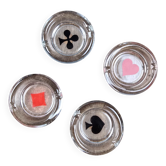 Set of 4 mini ashtrays Poker Set Bormioli Rocco in glass