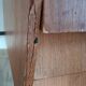 Old wood and metal desk 3 drawers 50s