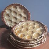 6 dishes/plates with snails, Gien factory