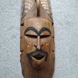 African Mask in Hand-Carved Wood