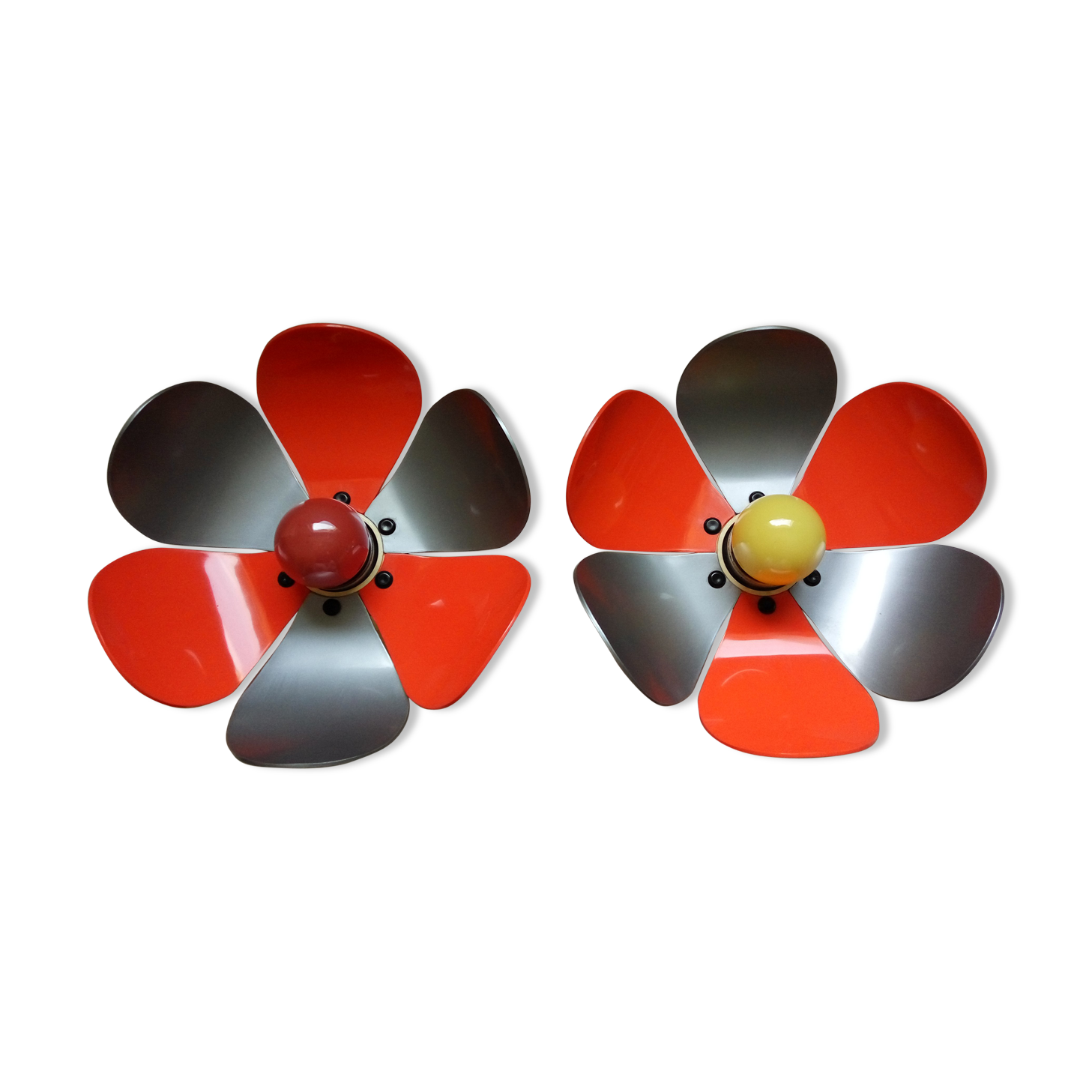 Sixties flower wall lamps