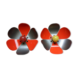 Sixties flower wall lamps