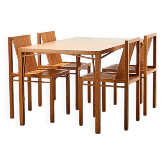 Rare 1ère édition 'Latjes' Ensemble de salle à manger par Ruud Jan Kokke Pays-Bas 1986