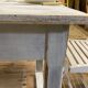 Farmhouse table 6 people white patinated in rectangular solid oak