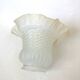 Tulip lampshade, antique frosted glass, white and golden pleated crown