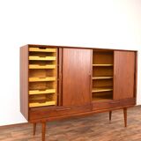 Mid-Century Danish Teak Highboard Model 13 by Gunni Omann for Omann Jun