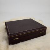 12 silver-plated metal teaspoons, Art Deco style