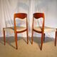 Set of 6 scandinavian teak chairs