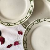 6 Creil and Montereau Labrador terracotta dessert plates, Annecy pattern