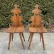 Pair of vintage Tyrolean chairs in solid wood
