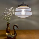 Vintage globe suspension in frosted glass