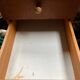 Vintage 1950s desk in light wood – compass base