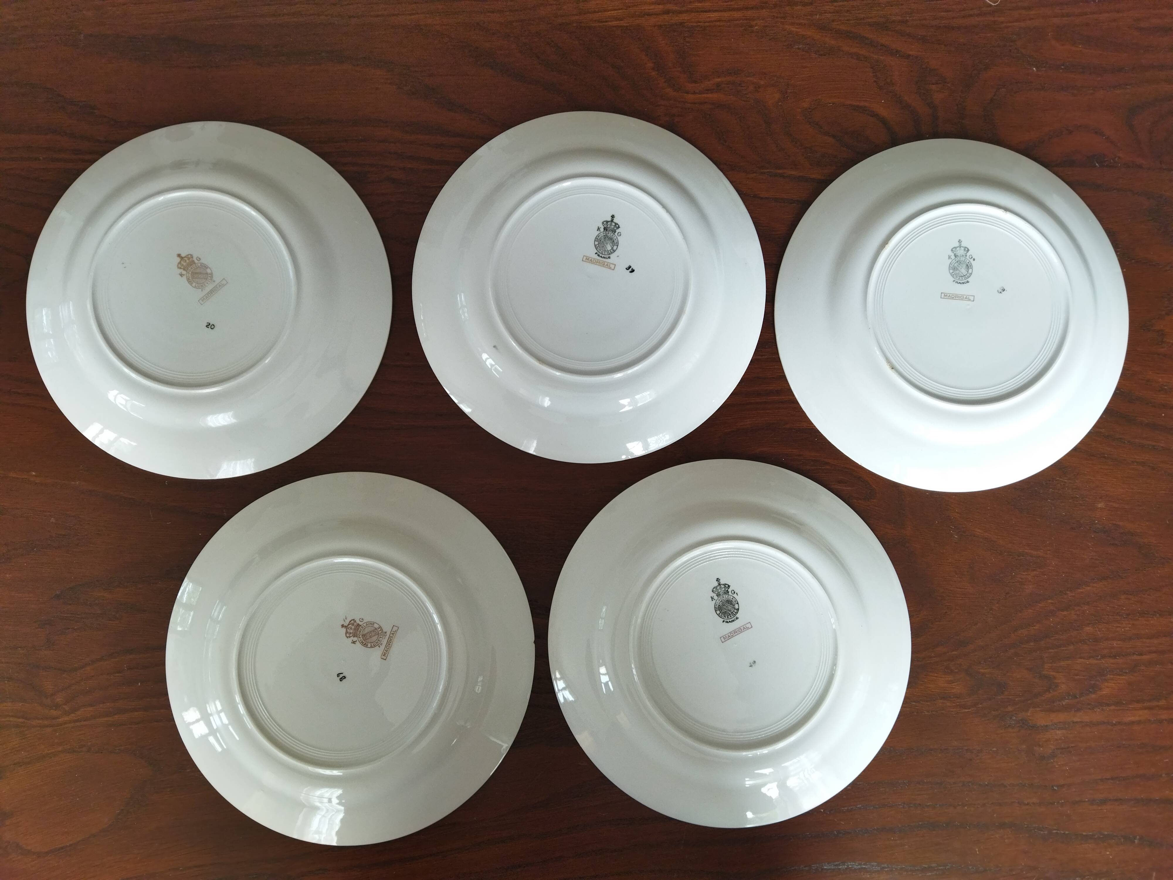 5 KG Lunéville flat plates, Madrigal model