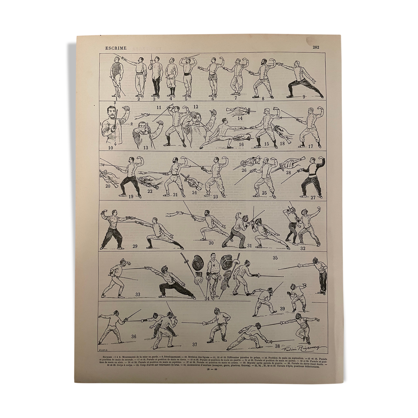 Lithograph engraving on fencing of 1897