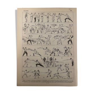 Lithograph engraving on fencing of 1897