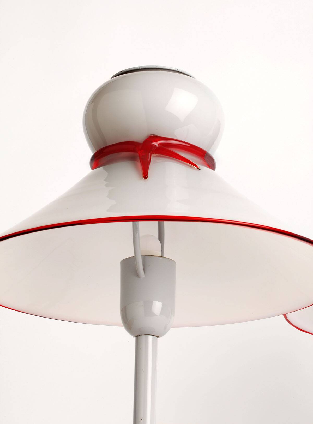 Lampe Murano grise et rouge