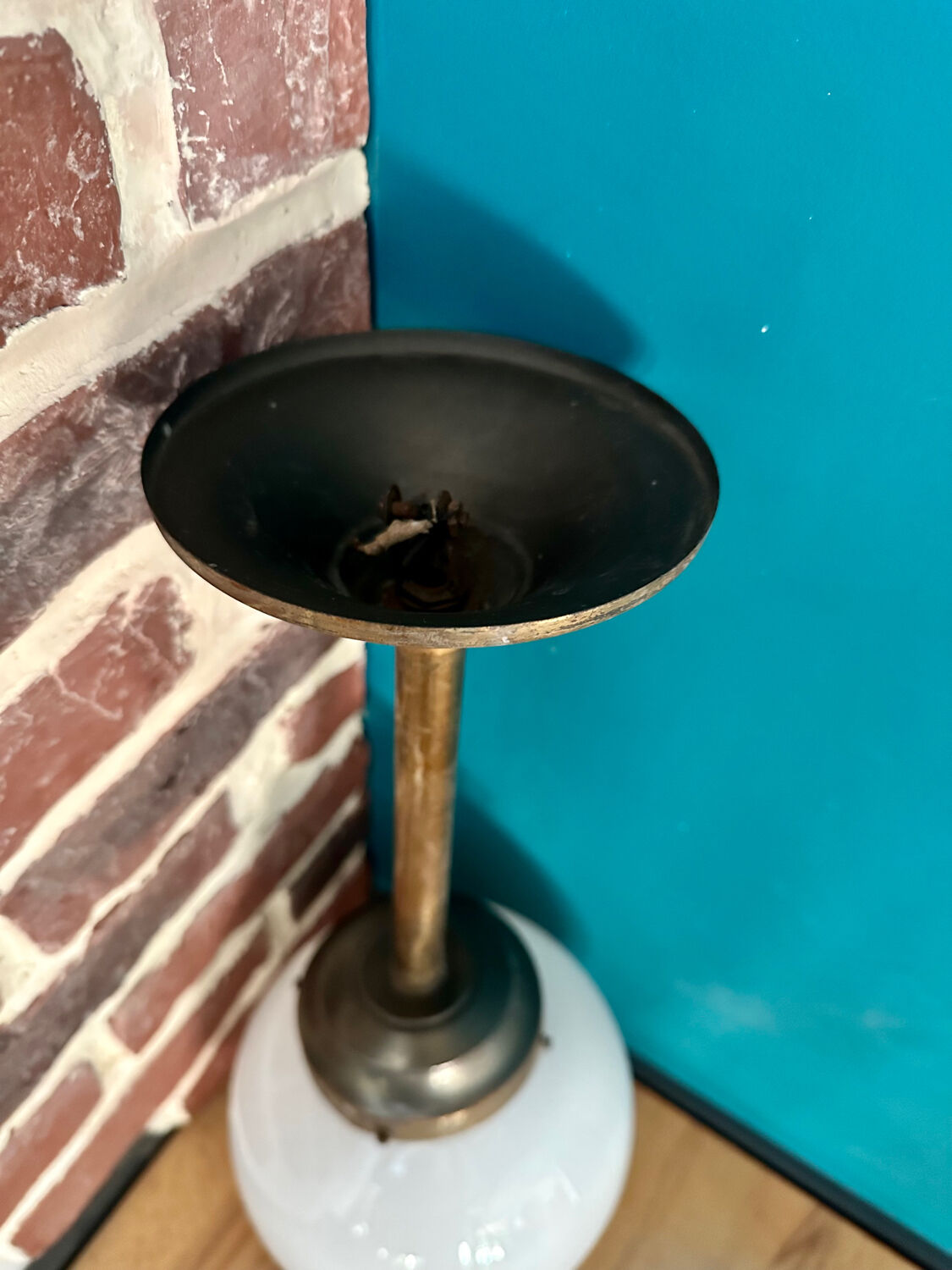 Vintage light fixture Opaline ceiling lamp