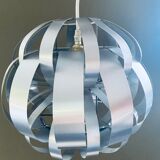 Ceiling lamp in aluminum slats 70s
