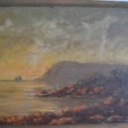Old seaside painting HSP marine painting signed A. Raynal