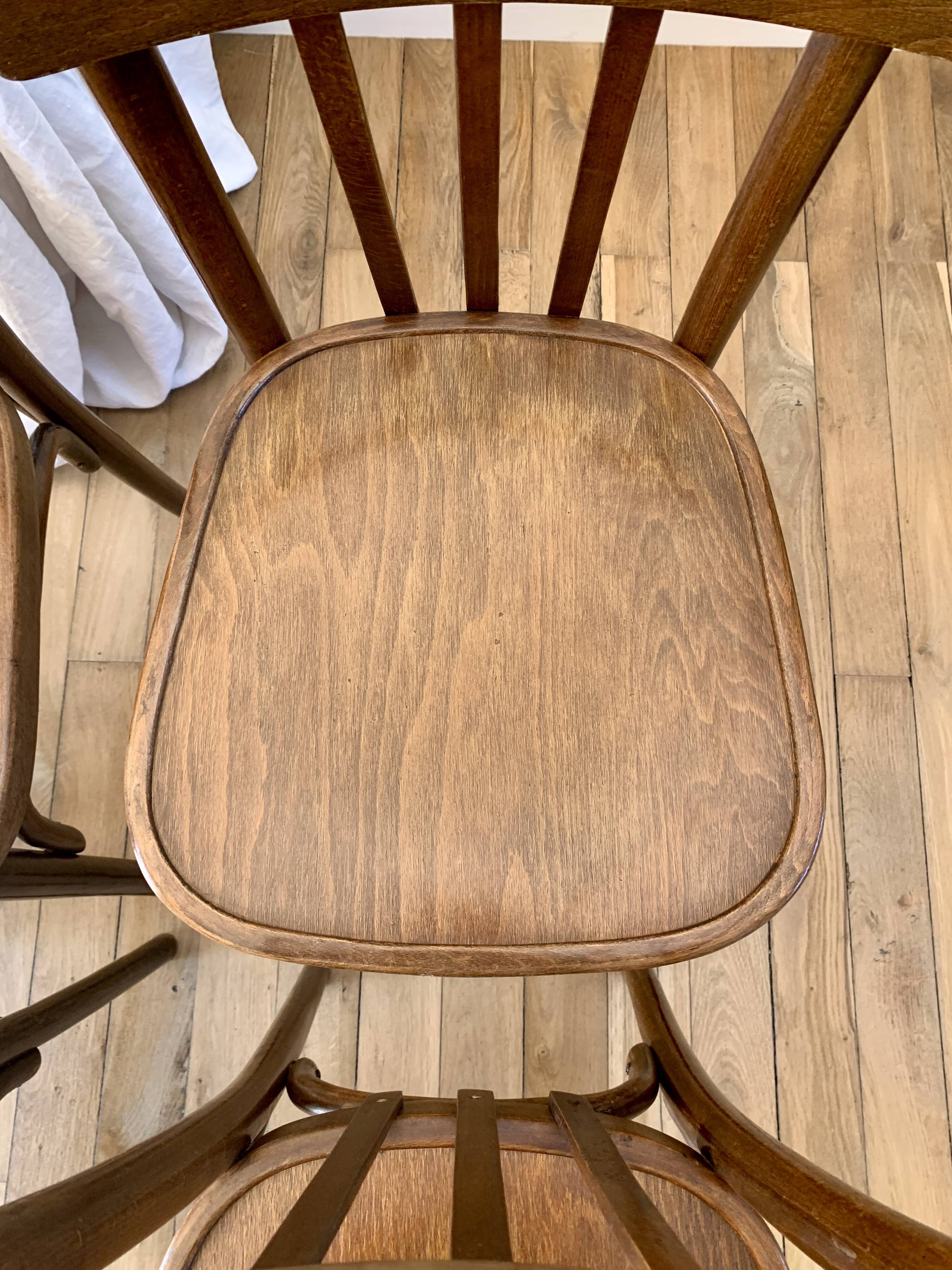 set of 6 bentwood bistro chairs from the 1950s