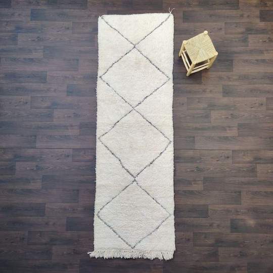 Beni Ouarain hallway rug with hollow diamonds 97x300cm