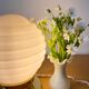Vintage globe table lamp in pink opaline