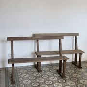 Pair of old wooden church benches – rustic chapel benches