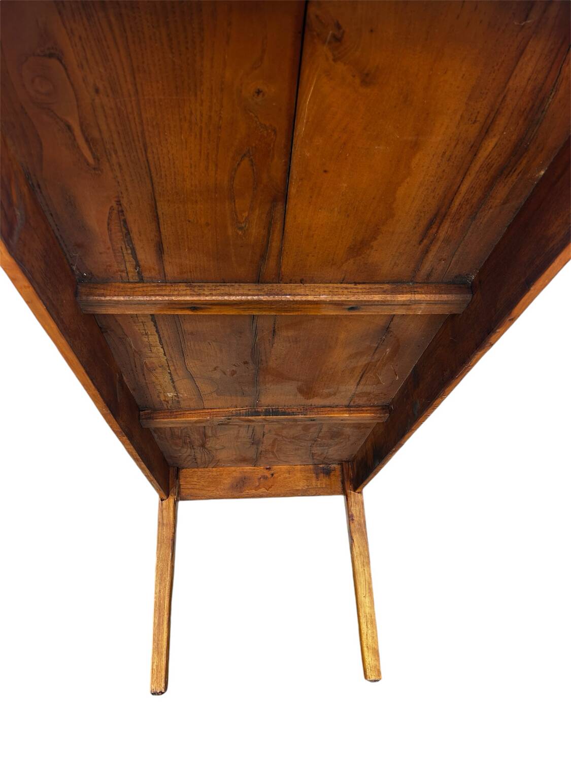 Large 19th century solid elm farmhouse table