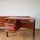 Scandinavian desk in black metal oak veneer, Modernist Design, 1960