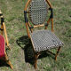 Lot of 4 chairs bistro terrace "Parisian" rattan and braiding