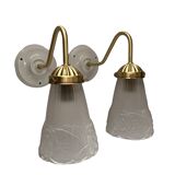 Pair of swan neck wall lights
