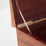 Bar chest in wood and brass marquetry signed Michel Lefèvre 1960