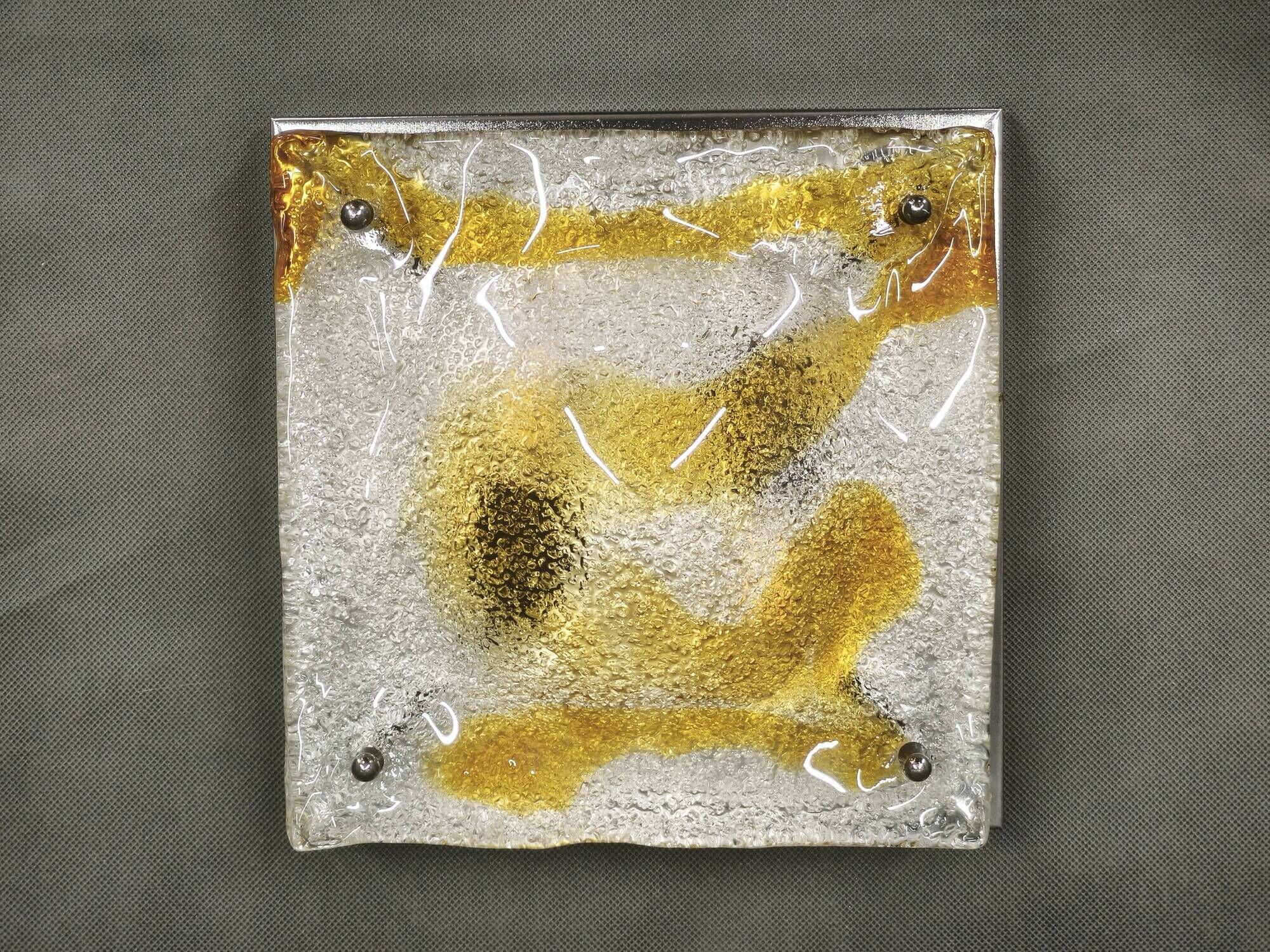 Murano Glass Flush Mount Wall Light, Mazzega, Toni Zuccheri Style, Italy