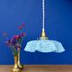 Vintage blue Clichy glass pendant light
