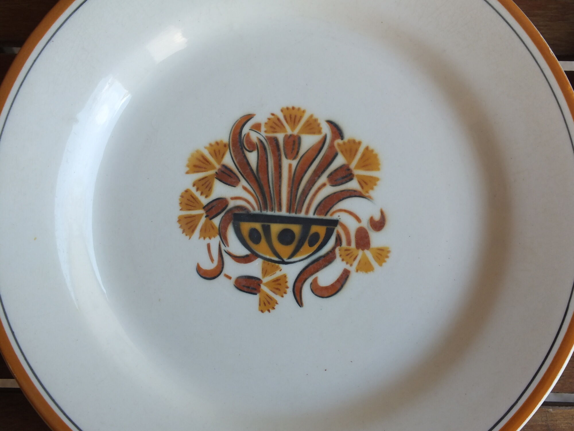 6 Flat plates Creil and Montereau Vintage Eye
