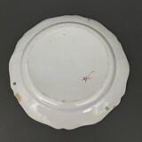 Large Rouen dish, 19th century, floral decoration