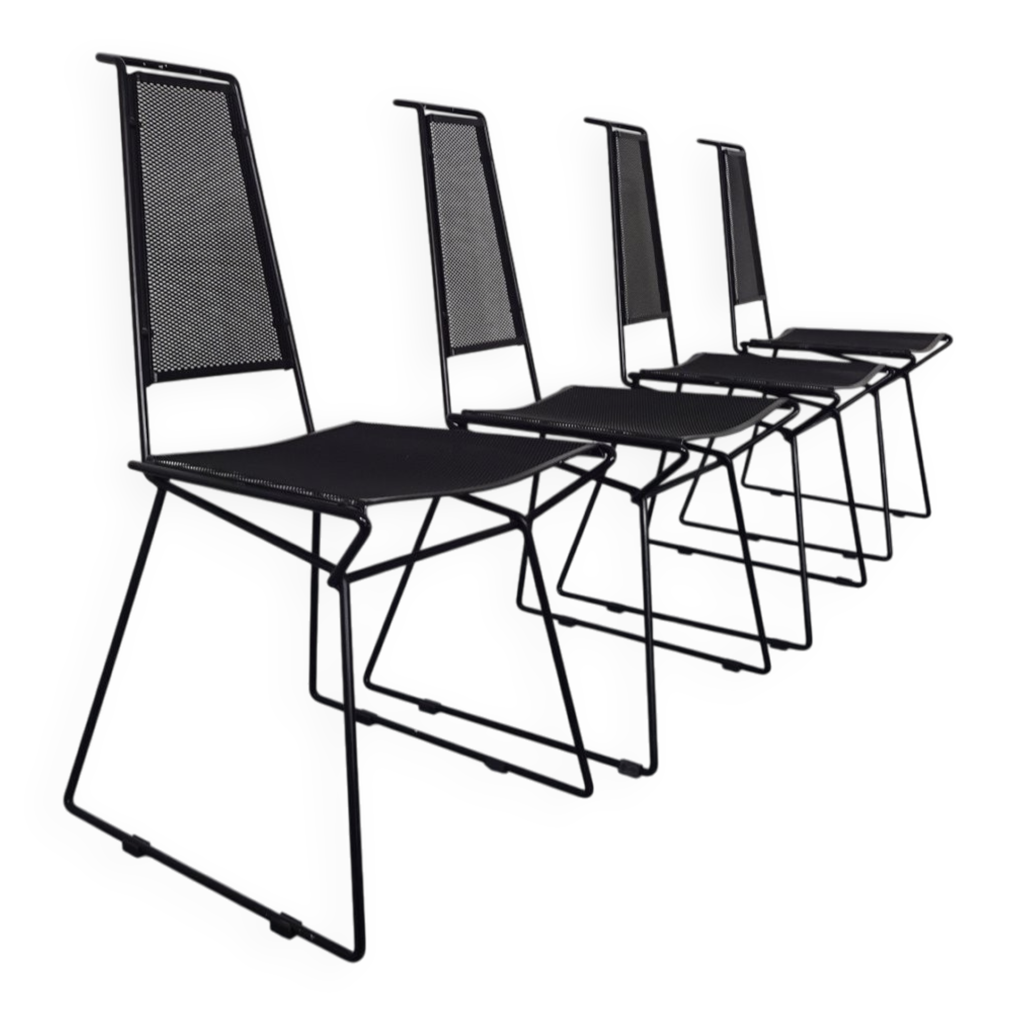 Metal Chairs by Rolf Rahmlow, 1980s, Set of 4