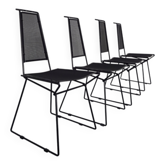 Metal Chairs by Rolf Rahmlow, 1980s, Set of 4