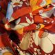 Nappe fleurs orange, 165x160 cm