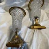 Paire de vases cristal et bronze XIX