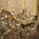 Ancient bronze and pampilles chandeliers with facets and crystal cups - old style - 6 fires