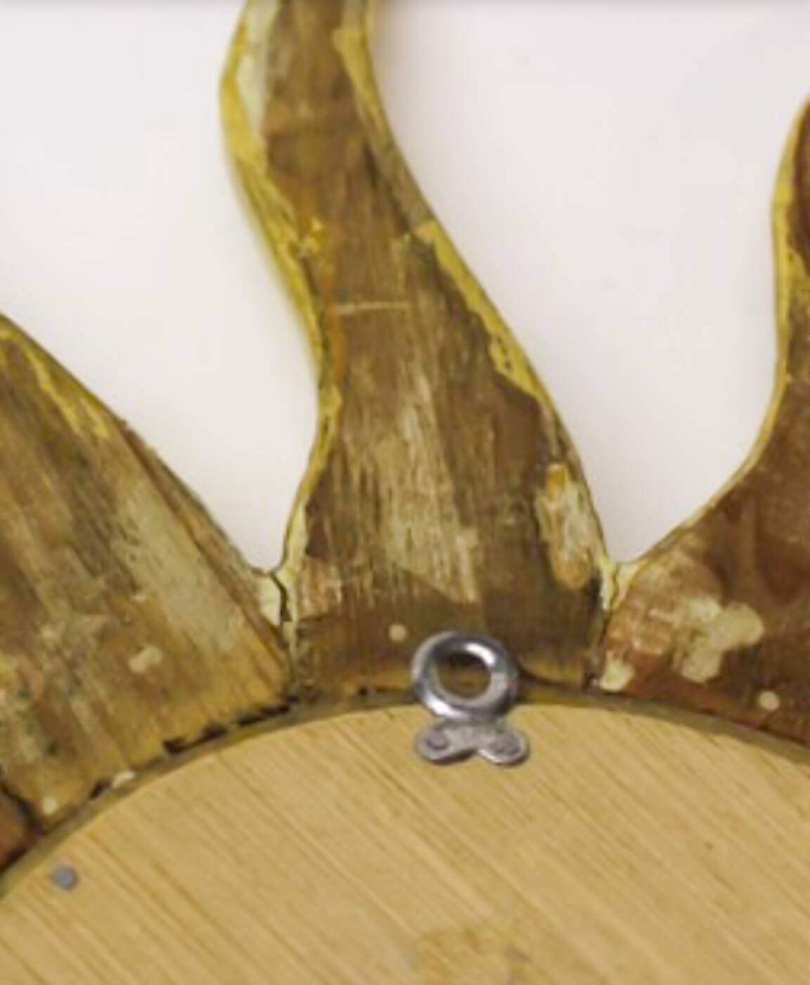 Miroir soleil italien en bois doré – Style vintage, format moyen