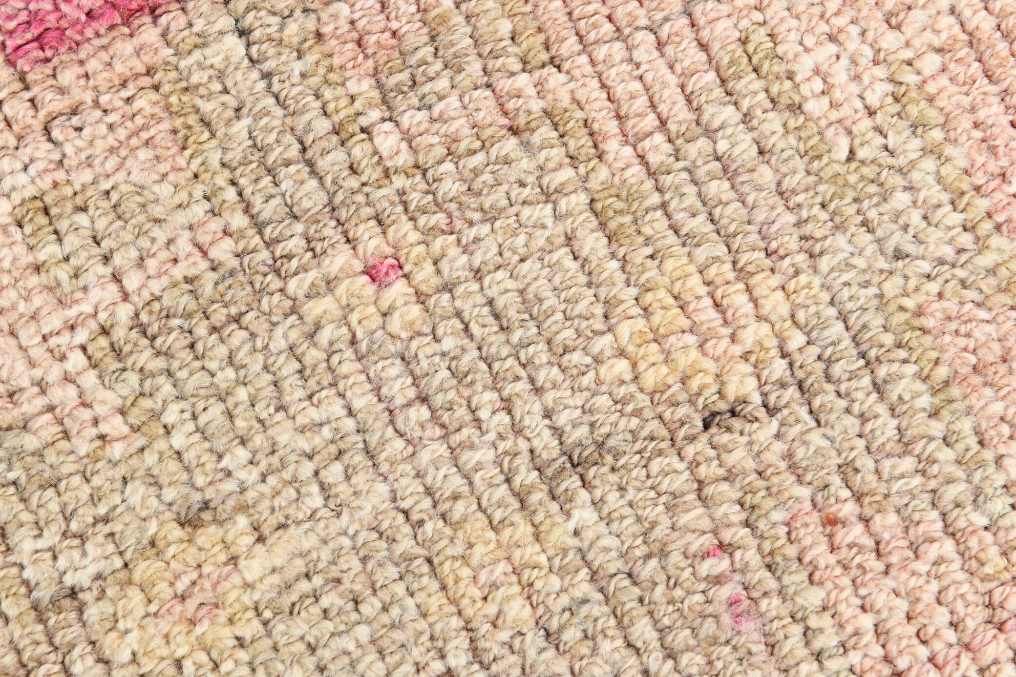 3x13 Rug For Kitchen Pink Beige Herki Vintage Runner Rug, 79x402Cm SK 4146